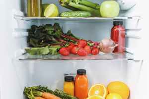 assorted fruits and vegetables in refrigerator