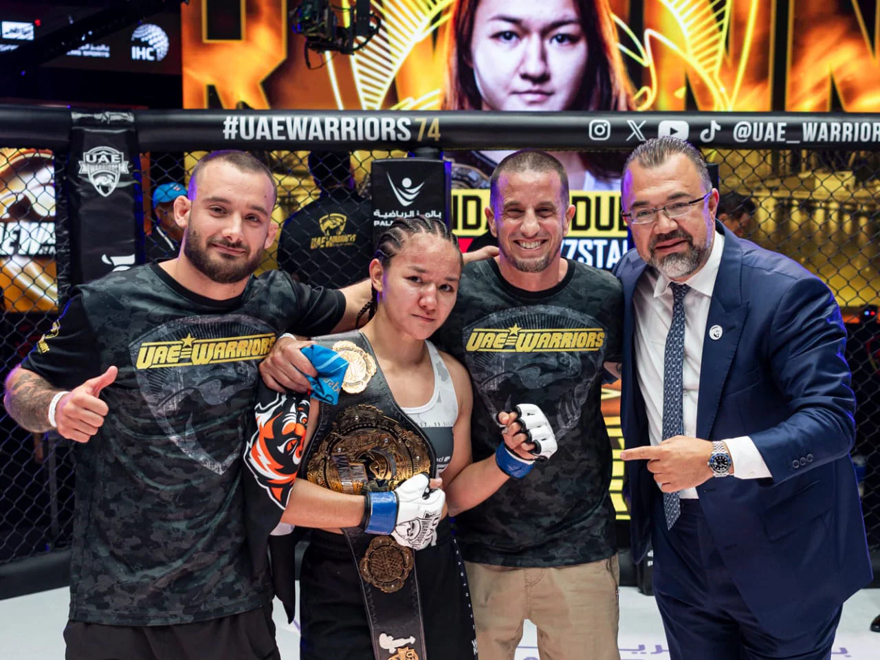 Kyrgyzstani fighter Farida Abdueva wins UAE Warriors Women's Strawweight Championship at UAE Warriors 74